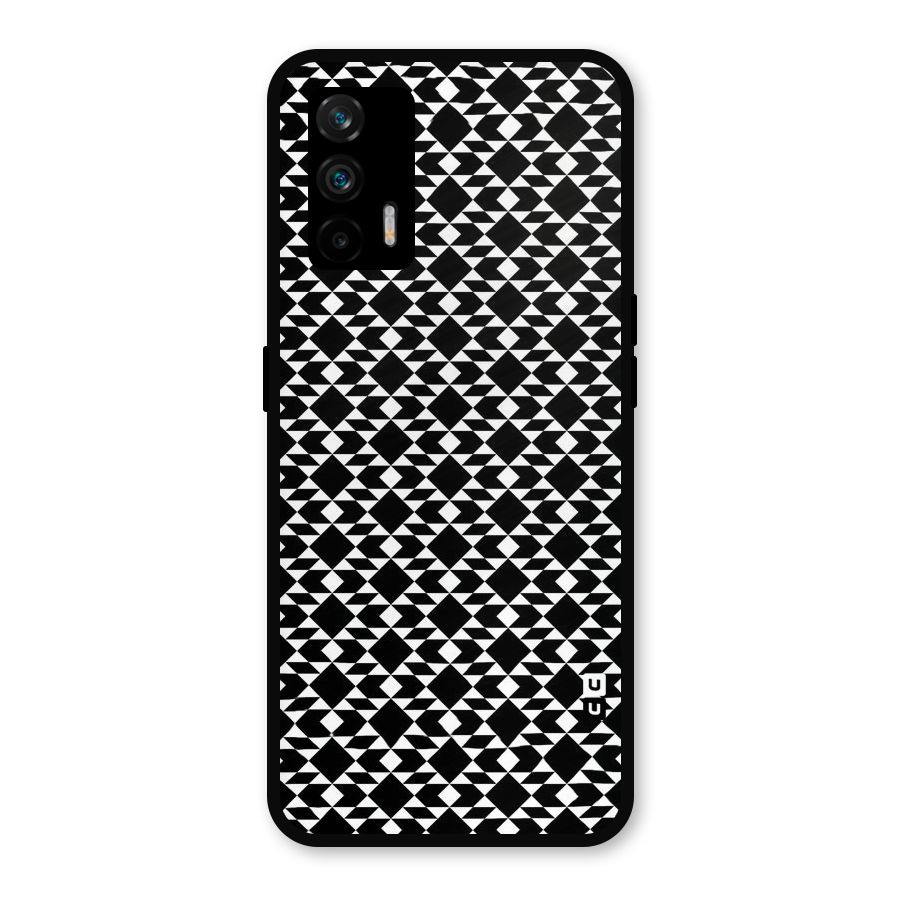 Black White Diamond Abstract Metal Back Case for Realme X7 Max