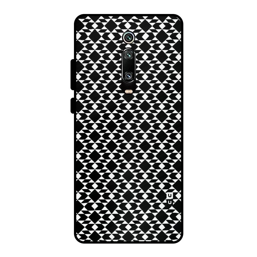 Black White Diamond Abstract Metal Back Case for Redmi K20 Pro