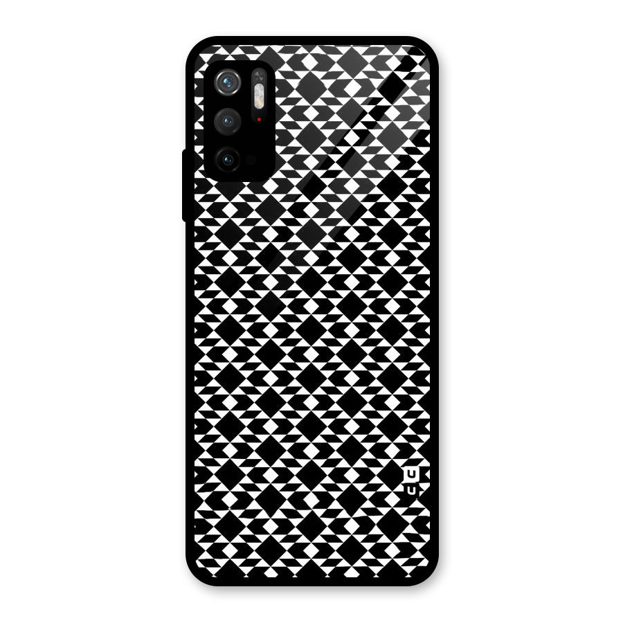 Black White Diamond Abstract Metal Back Case for Redmi Note 10T 5G