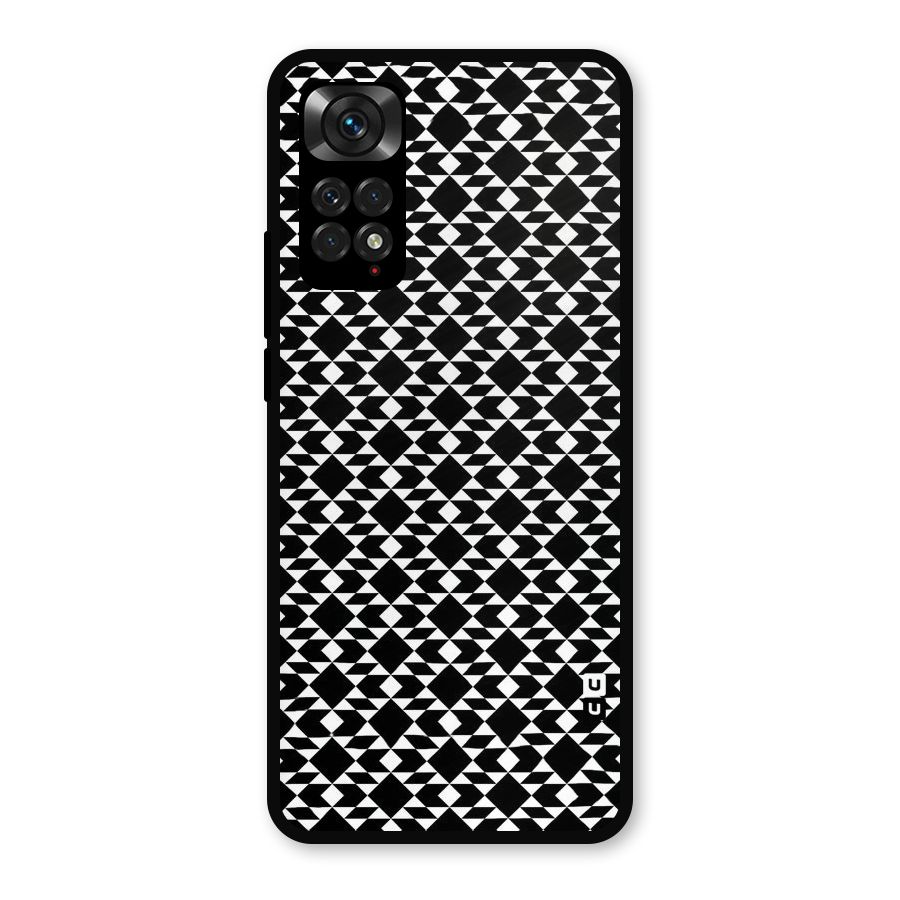 Black White Diamond Abstract Metal Back Case for Redmi Note 11s