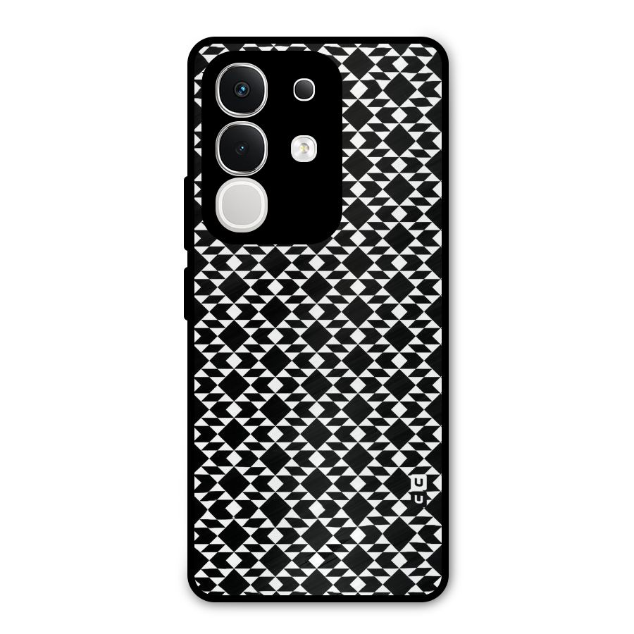 Black White Diamond Abstract Metal Back Case for Vivo T4x
