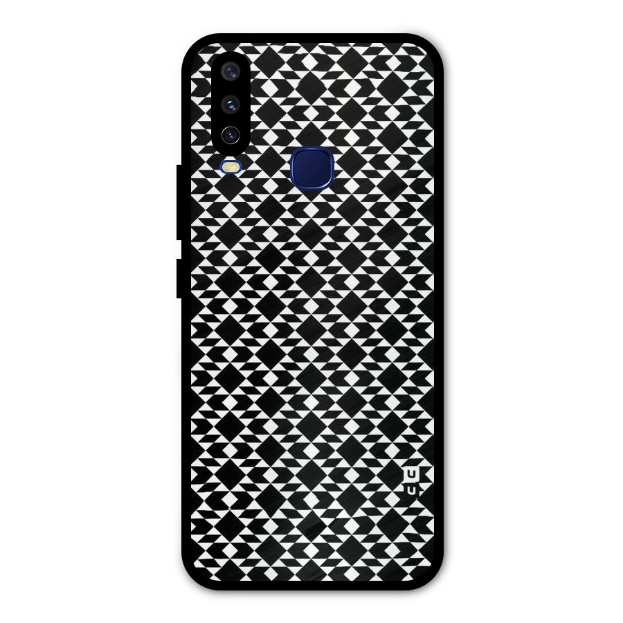 Black White Diamond Abstract Metal Back Case for Vivo V17