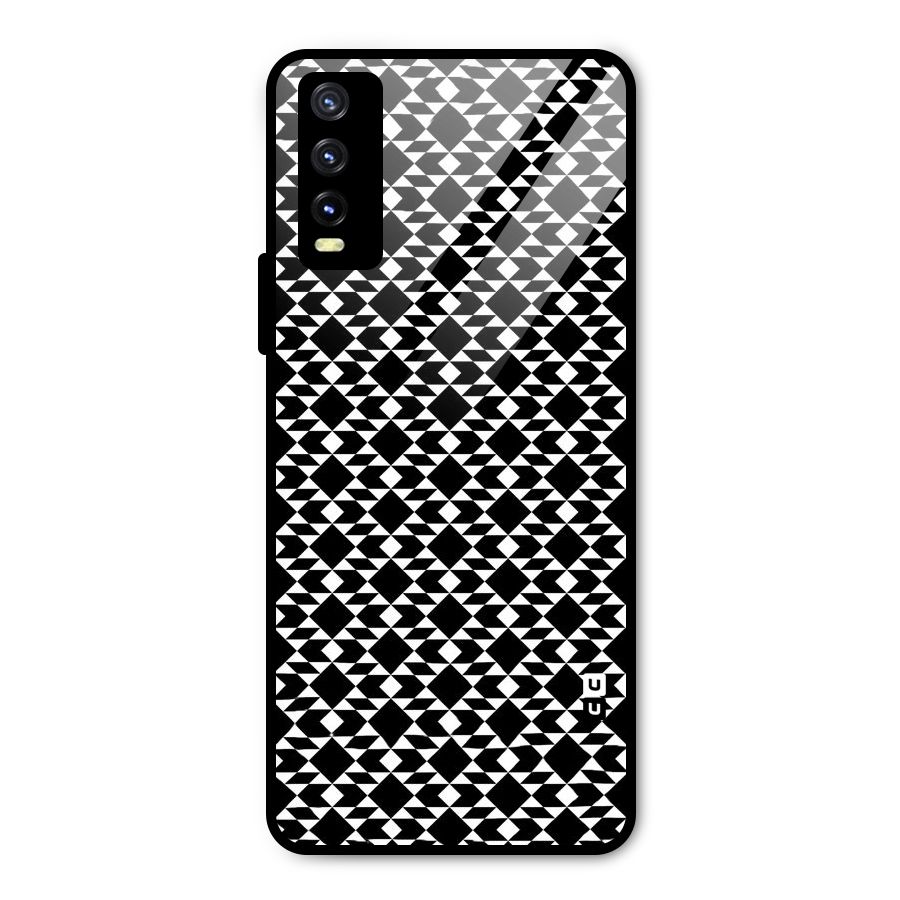 Black White Diamond Abstract Metal Back Case for Vivo Y20