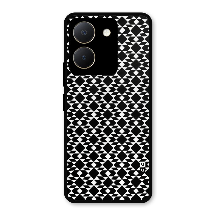 Black White Diamond Abstract Metal Back Case for Vivo Y36