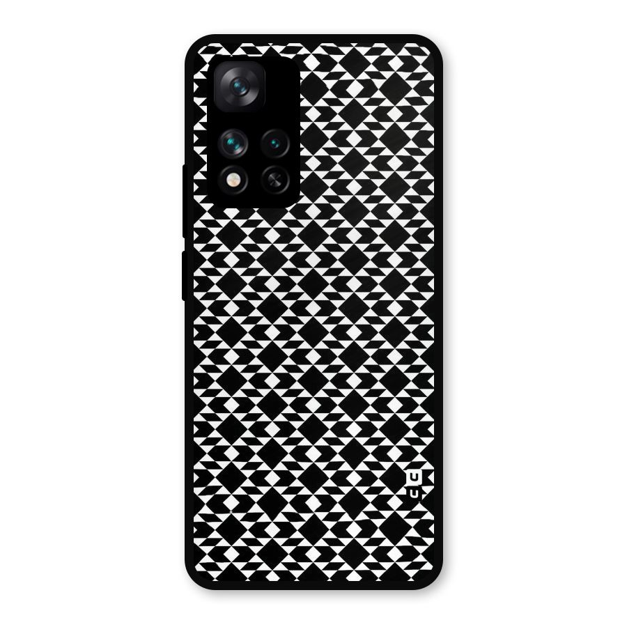 Black White Diamond Abstract Metal Back Case for Xiaomi 11i Hypercharge 5G