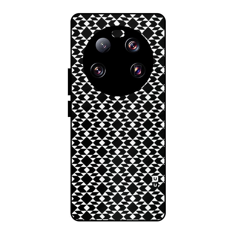 Black White Diamond Abstract Metal Back Case for Xiaomi 13 Ultra
