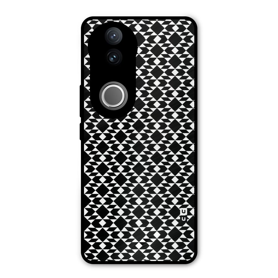 Black White Diamond Abstract Metal Back Case for iQOO Z10R
