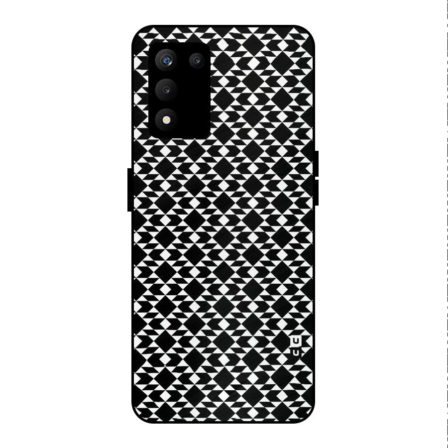 Black White Diamond Abstract Metal Back Case for realme 9 5G SE