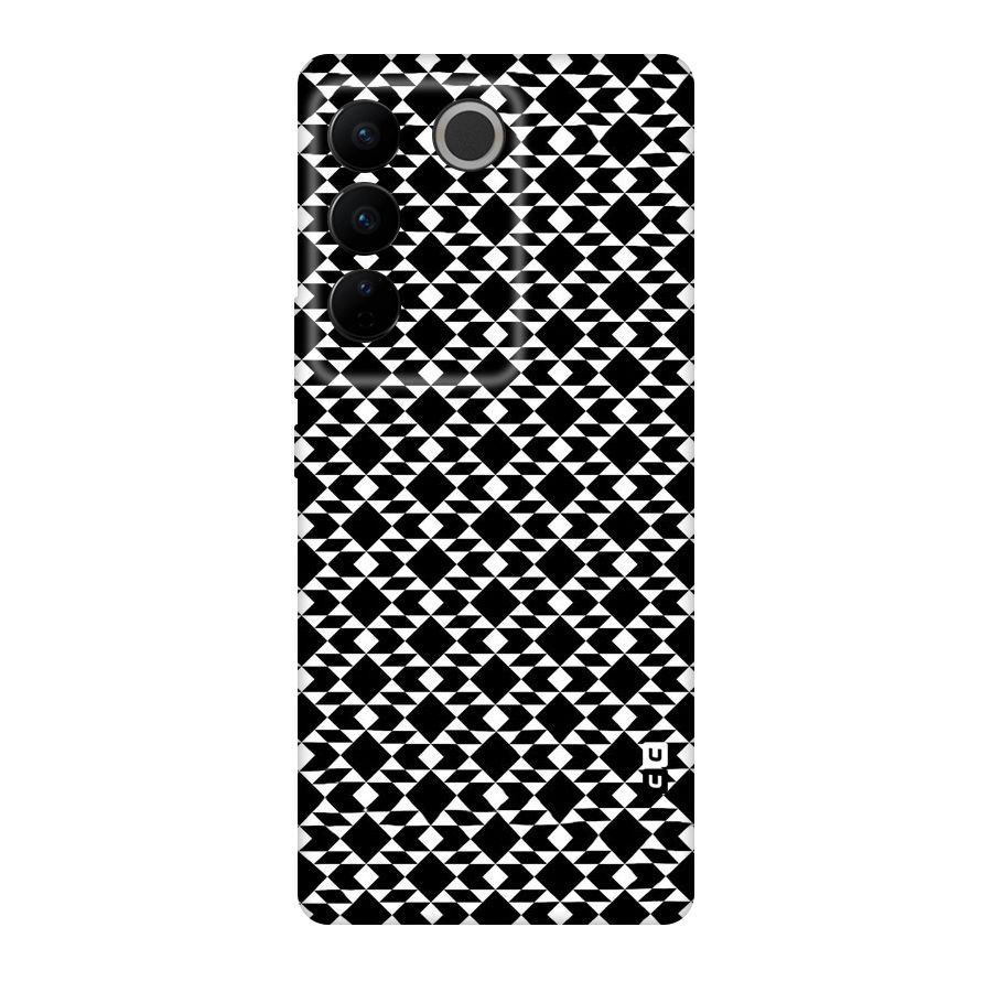 Black White Diamond Abstract Original Polycarbonate Back Case for Vivo V27