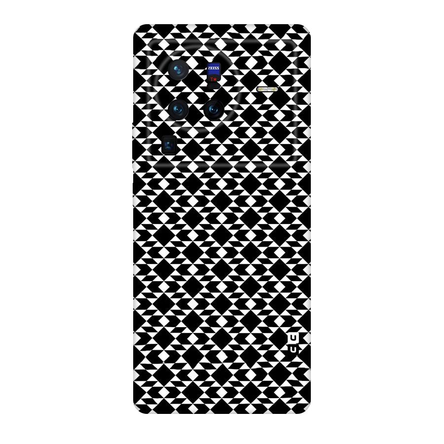 Black White Diamond Abstract Original Polycarbonate Back Case for Vivo X80