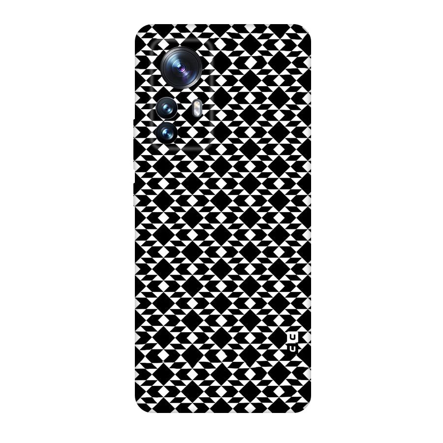 Black White Diamond Abstract Original Polycarbonate Back Case for Xiaomi 12 Pro