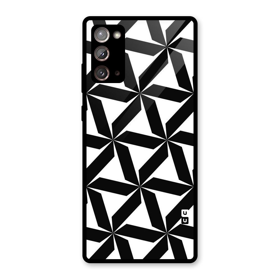 Black White Fan Design Glass Back Case for Galaxy Note 20