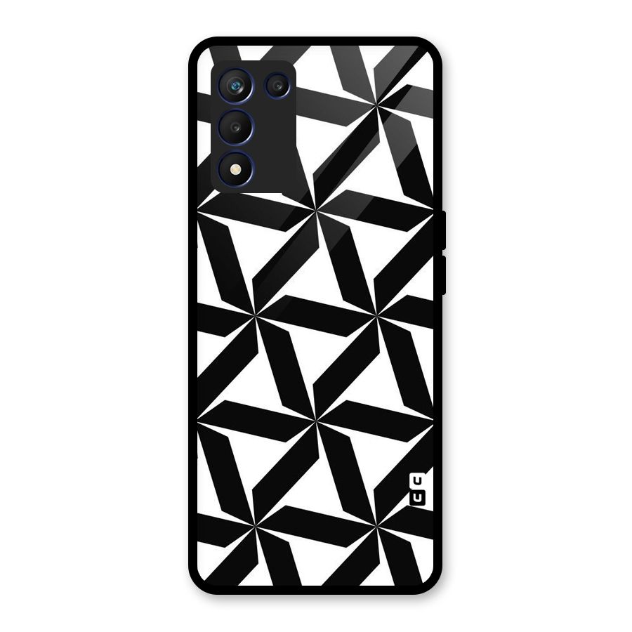 Black White Fan Design Glass Back Case for Realme 9 5G Speed