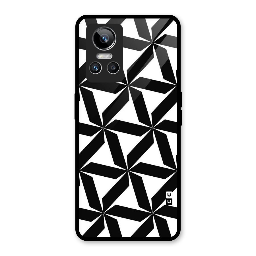 Black White Fan Design Glass Back Case for Realme GT Neo 3