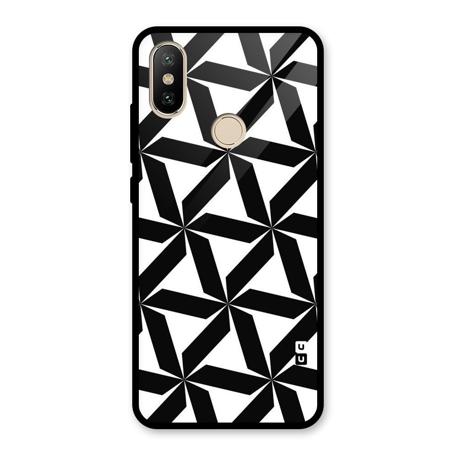 Black White Fan Design Glass Back Case for Redmi A2