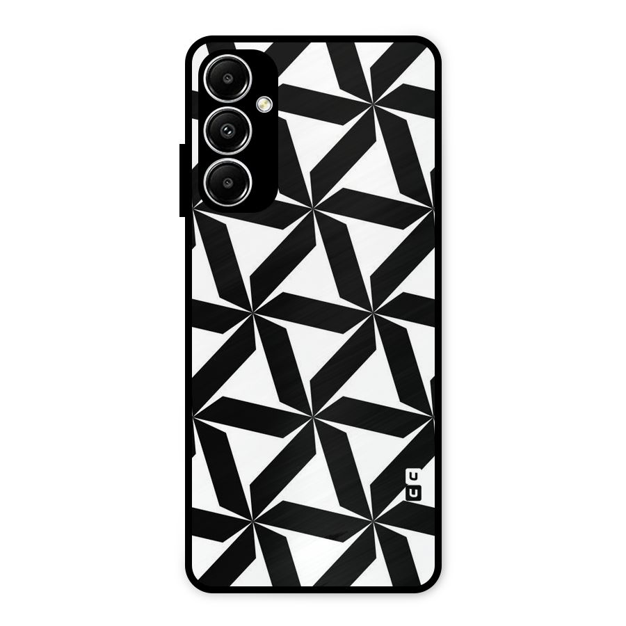Black White Fan Design Metal Back Case for Galaxy A05s