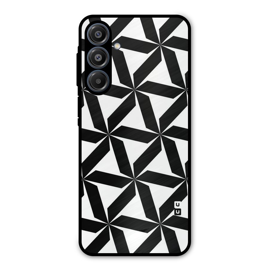 Black White Fan Design Metal Back Case for Galaxy A16 5G