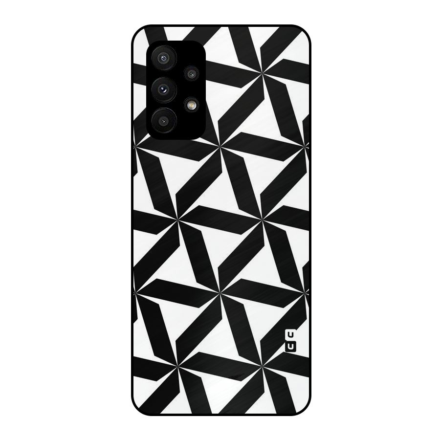 Black White Fan Design Metal Back Case for Galaxy A23