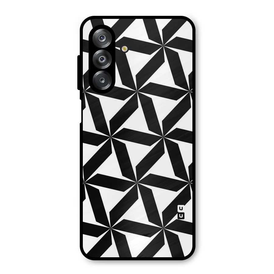 Black White Fan Design Metal Back Case for Galaxy A26