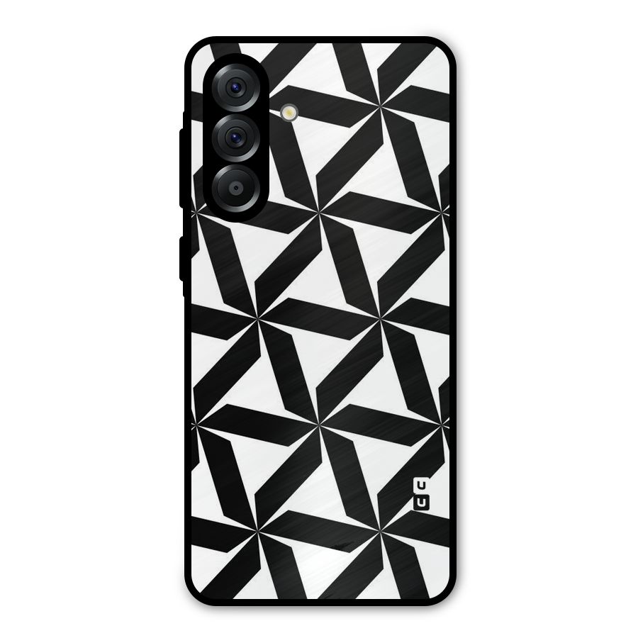 Black White Fan Design Metal Back Case for Galaxy A36