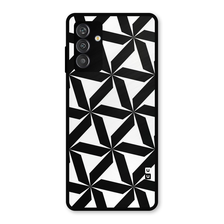 Black White Fan Design Metal Back Case for Galaxy F13