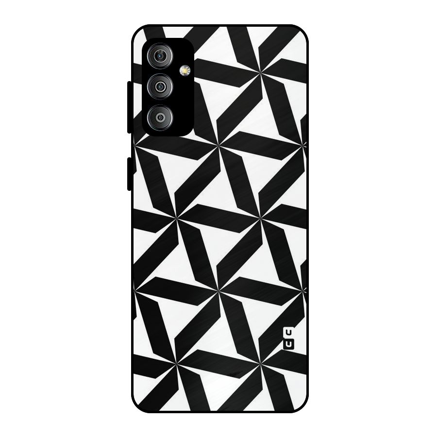 Black White Fan Design Metal Back Case for Galaxy F23