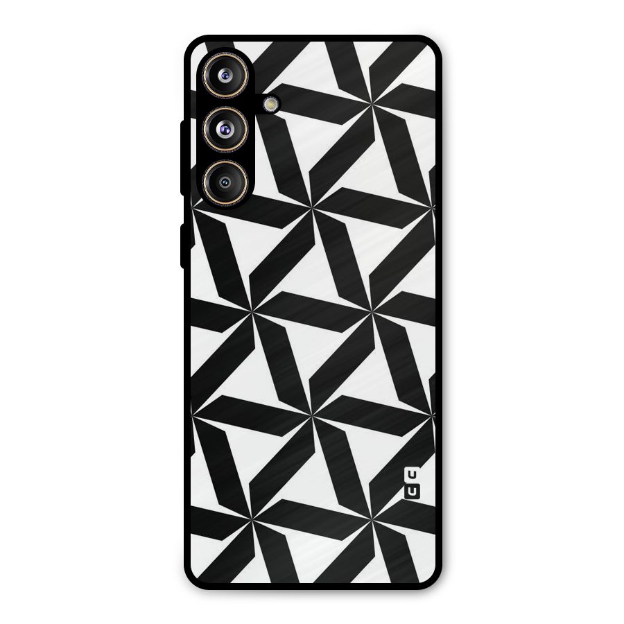 Black White Fan Design Metal Back Case for Galaxy F55
