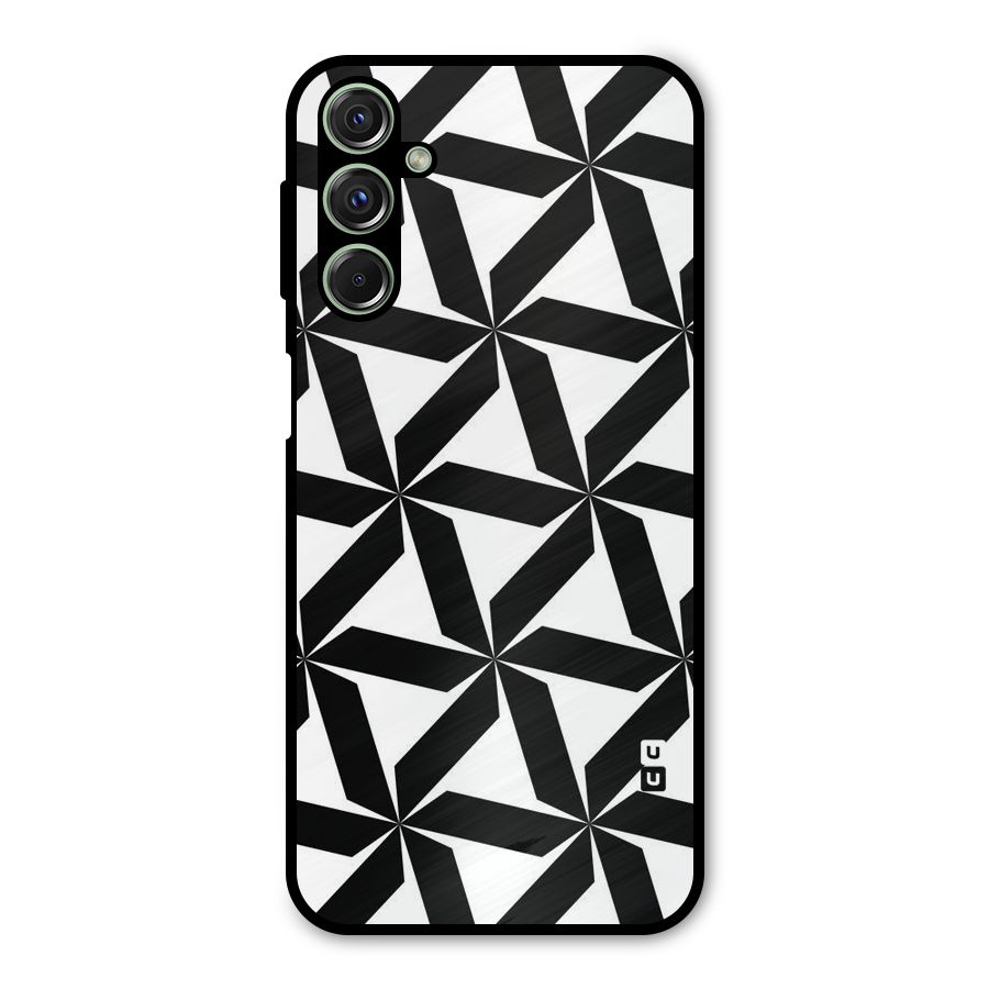 Black White Fan Design Metal Back Case for Galaxy M34