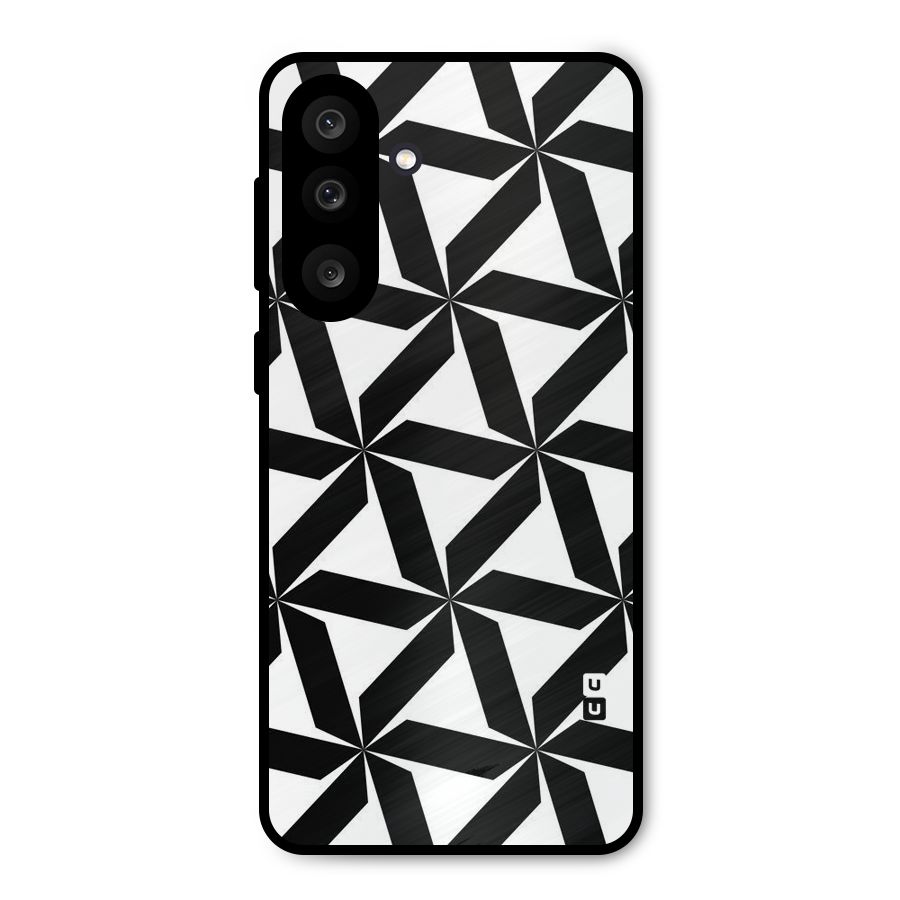 Black White Fan Design Metal Back Case for Galaxy M56