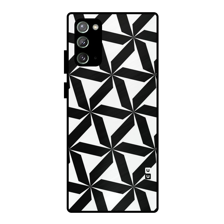 Black White Fan Design Metal Back Case for Galaxy Note 20