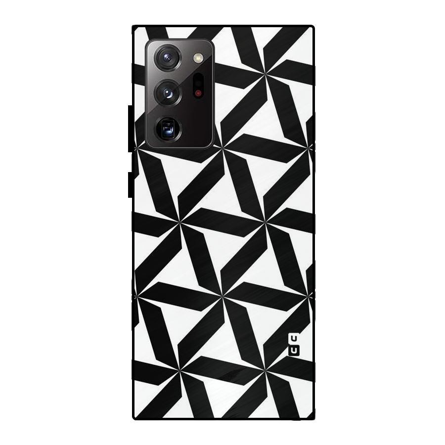 Black White Fan Design Metal Back Case for Galaxy Note 20 Ultra