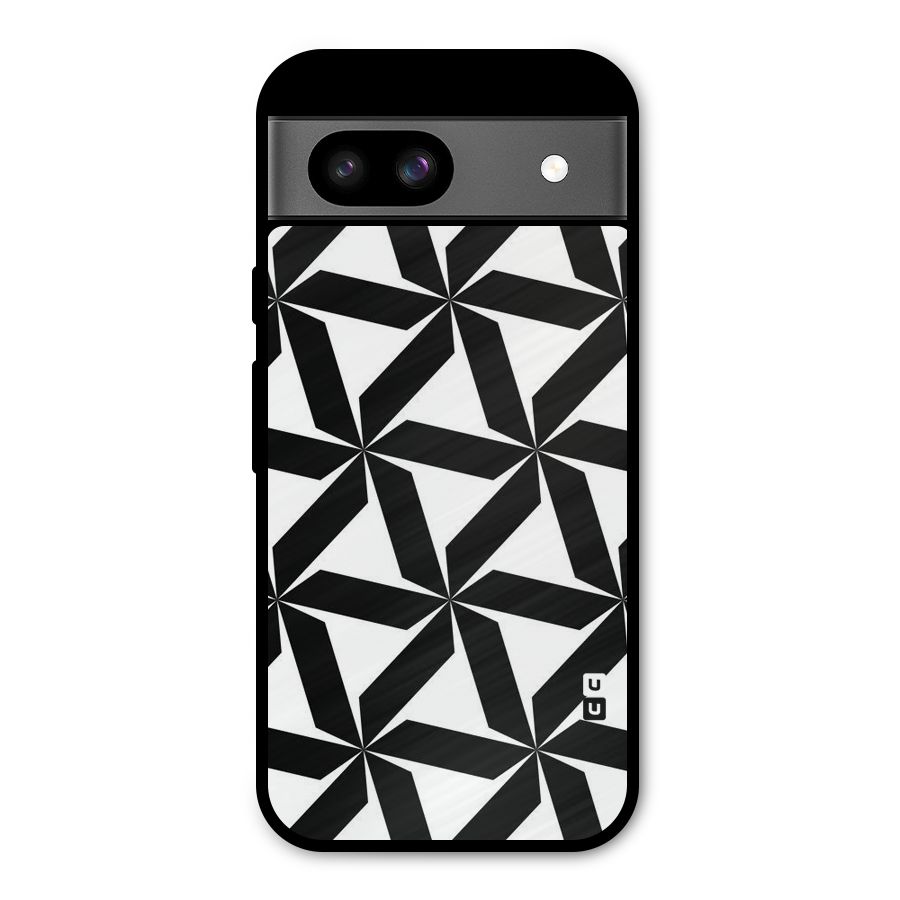 Black White Fan Design Metal Back Case for Google Pixel 8a