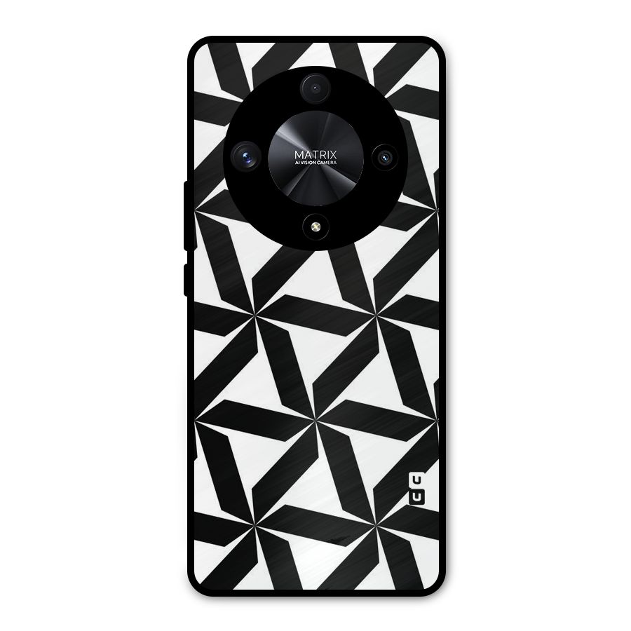 Black White Fan Design Metal Back Case for Honor X9b