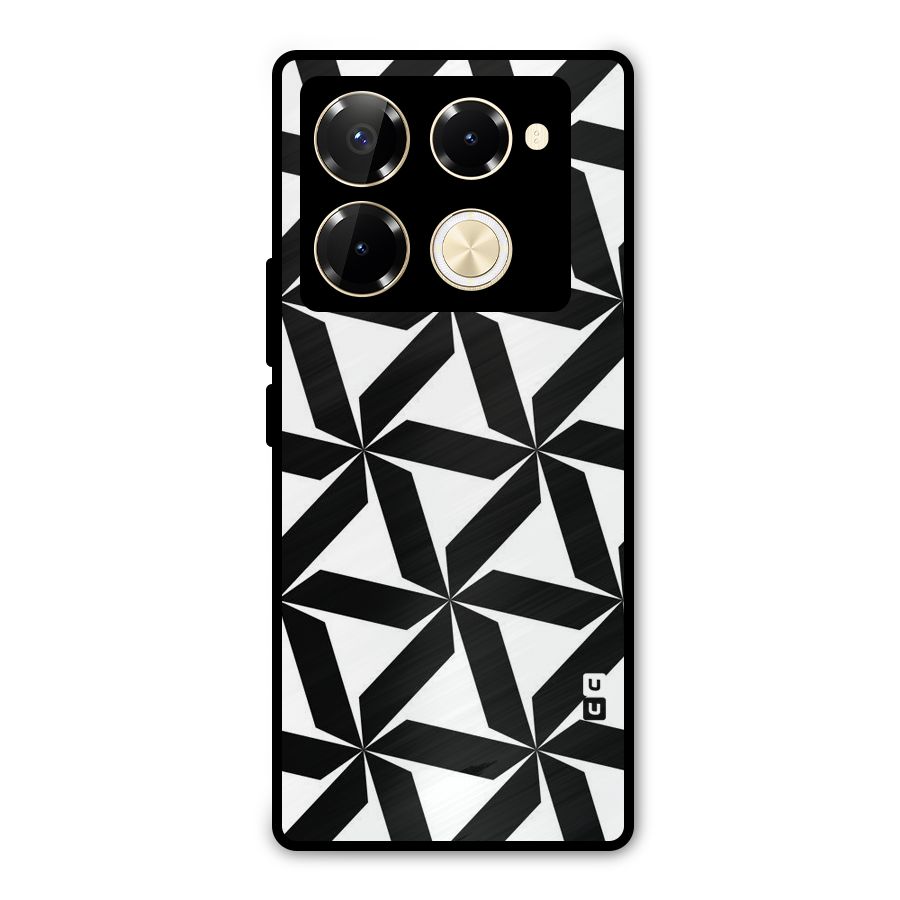 Black White Fan Design Metal Back Case for Infinix Note 40 Pro Plus