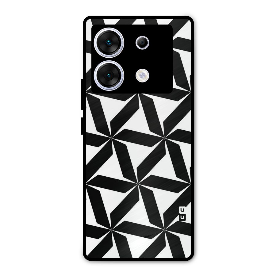 Black White Fan Design Metal Back Case for Infinix Zero 30 5G