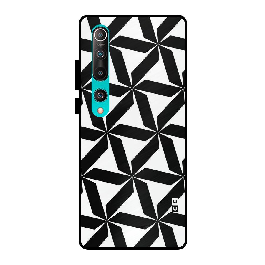 Black White Fan Design Metal Back Case for Mi 10