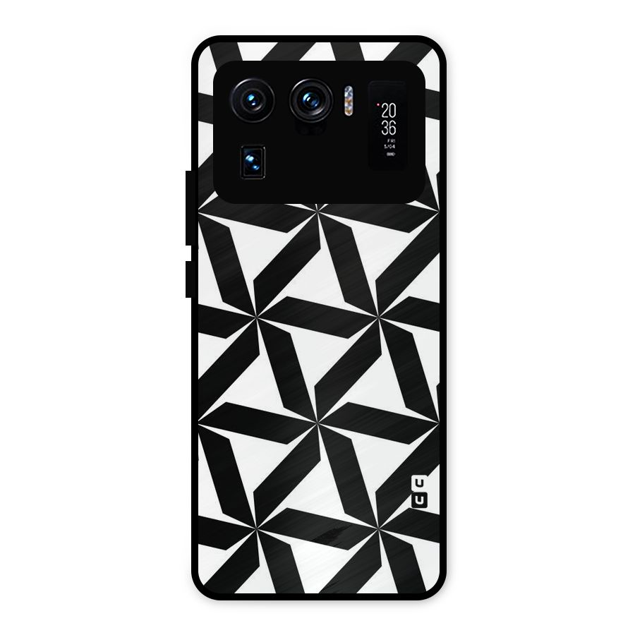 Black White Fan Design Metal Back Case for Mi 11 Ultra