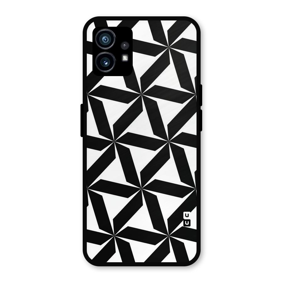 Black White Fan Design Metal Back Case for Nothing Phone 1