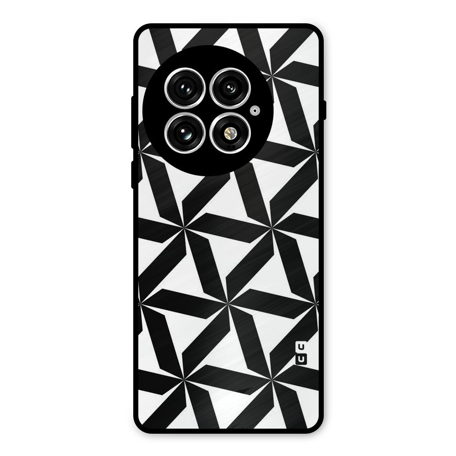 Black White Fan Design Metal Back Case for OnePlus 13