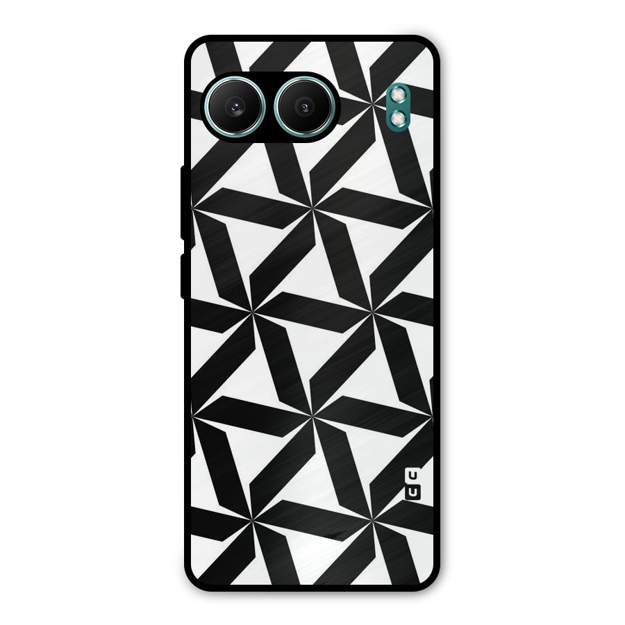 Black White Fan Design Metal Back Case for OnePlus Nord 4