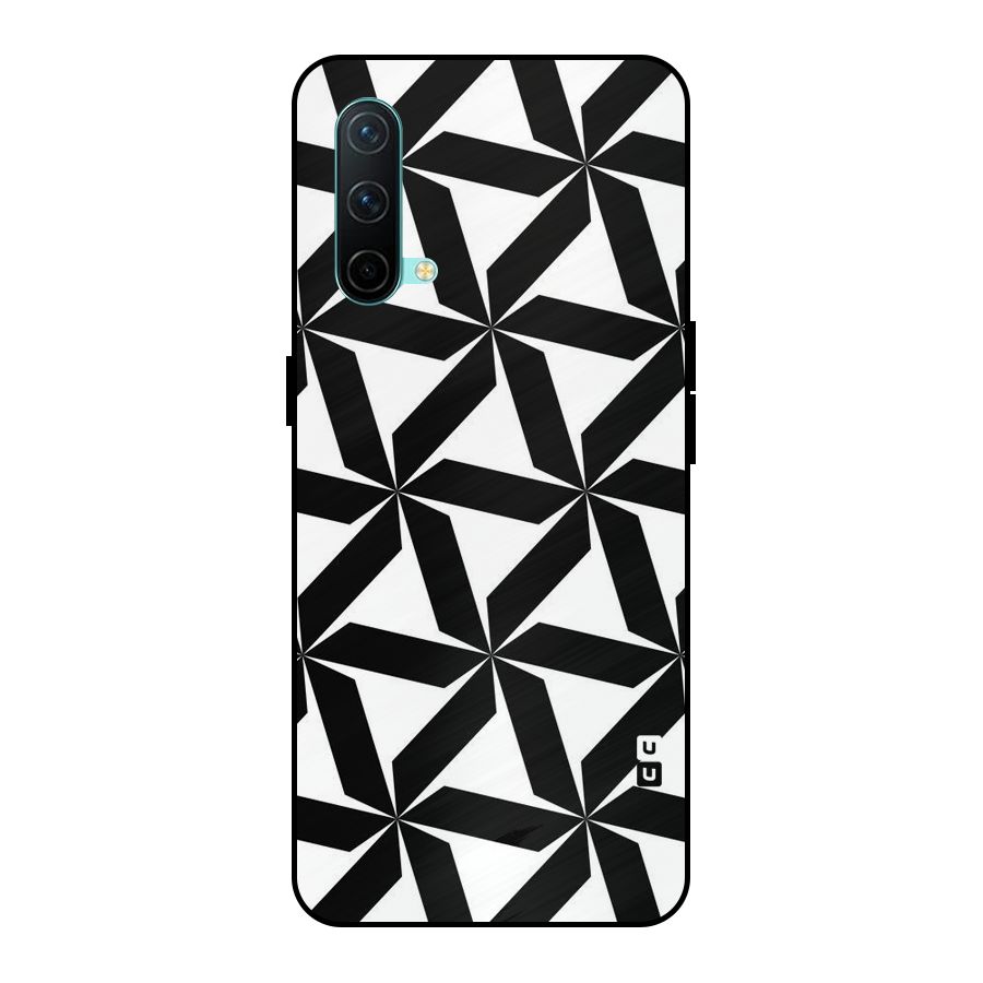Black White Fan Design Metal Back Case for OnePlus Nord CE 5G