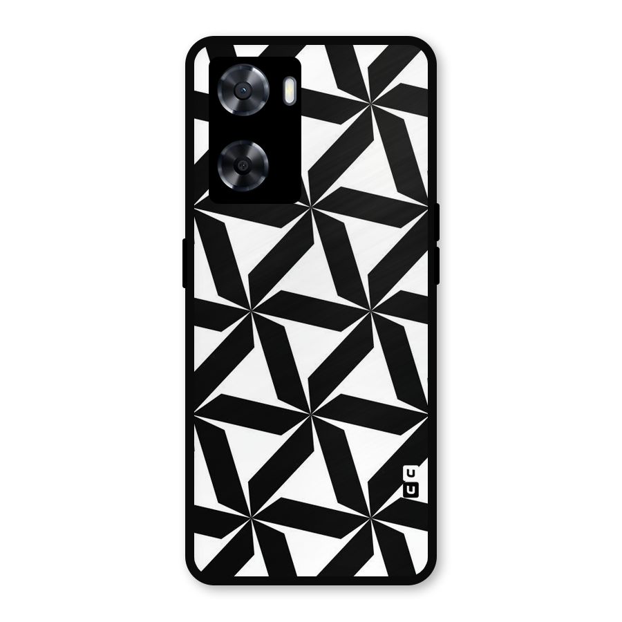Black White Fan Design Metal Back Case for OnePlus Nord N20 SE