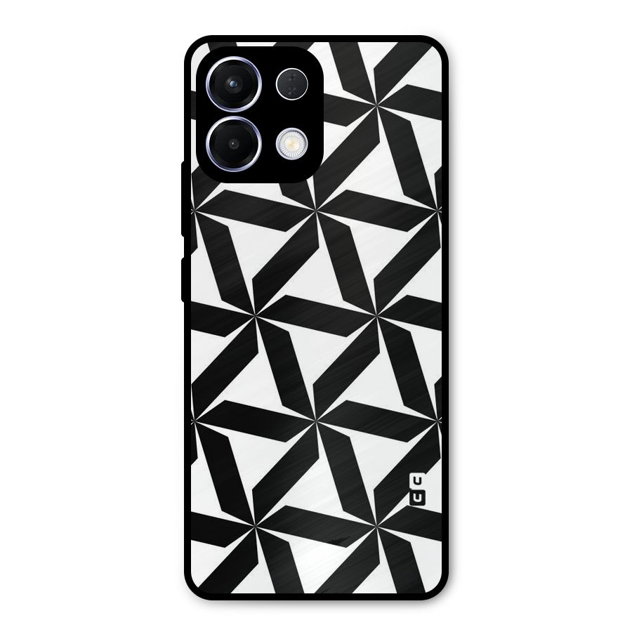 Black White Fan Design Metal Back Case for Oppo K13
