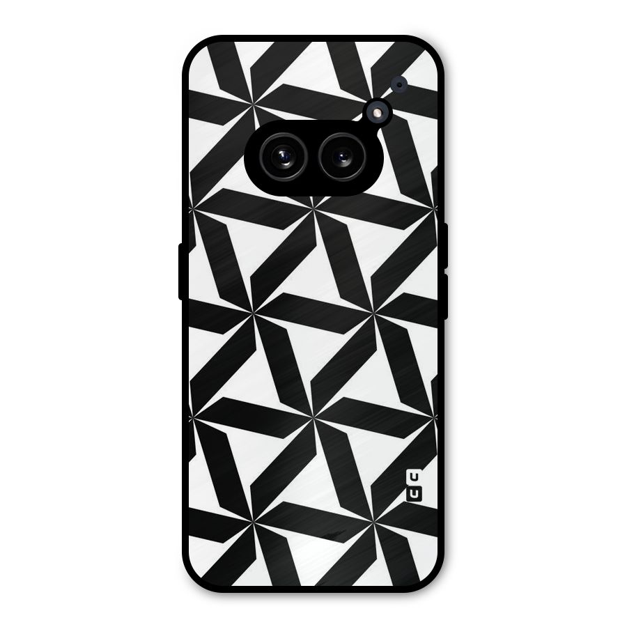 Black White Fan Design Metal Back Case for Nothing Phone 2a