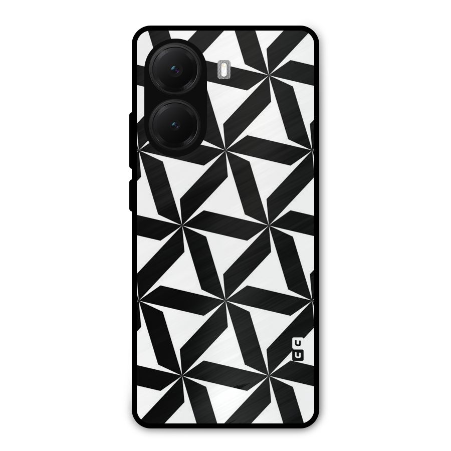 Black White Fan Design Metal Back Case for Poco X7 Pro
