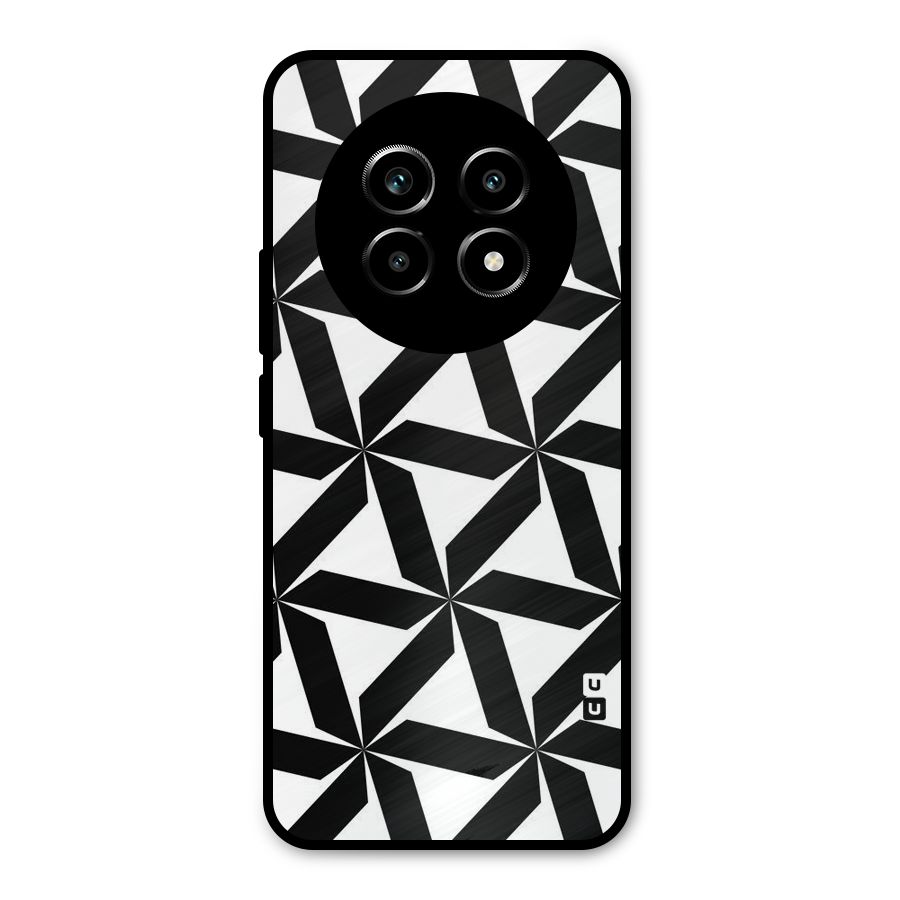 Black White Fan Design Metal Back Case for Realme 13 Pro