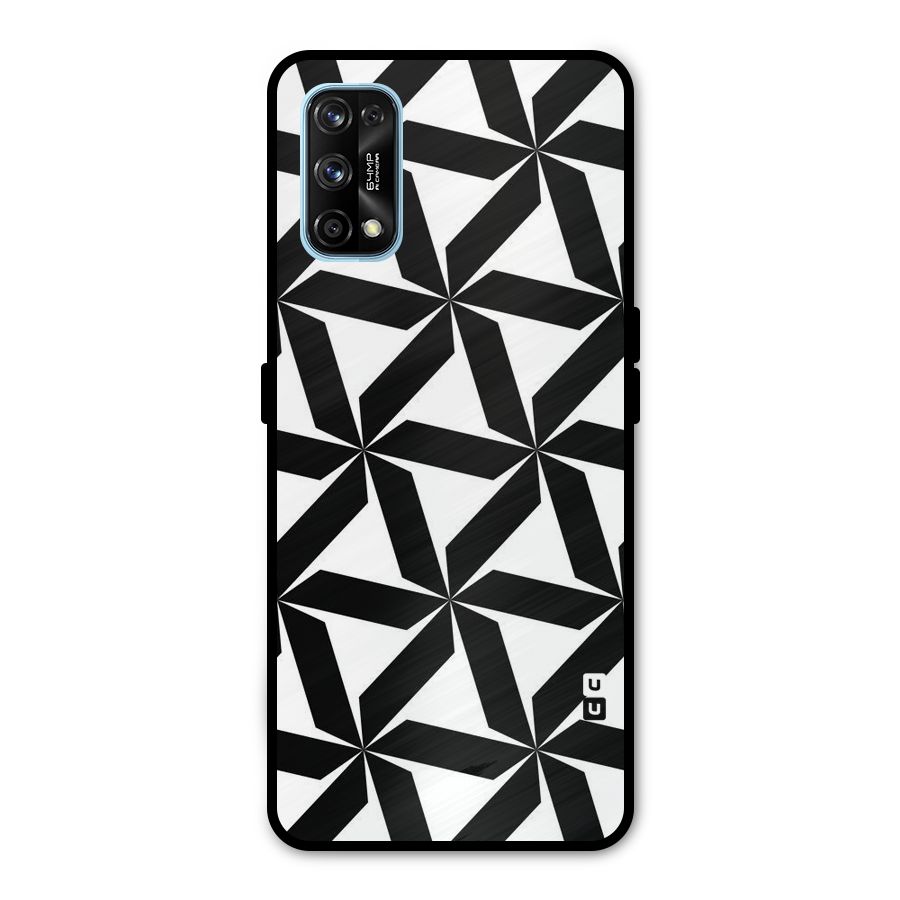 Black White Fan Design Metal Back Case for Realme 7 Pro