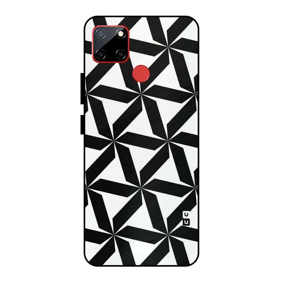 Black White Fan Design Metal Back Case for Realme C12