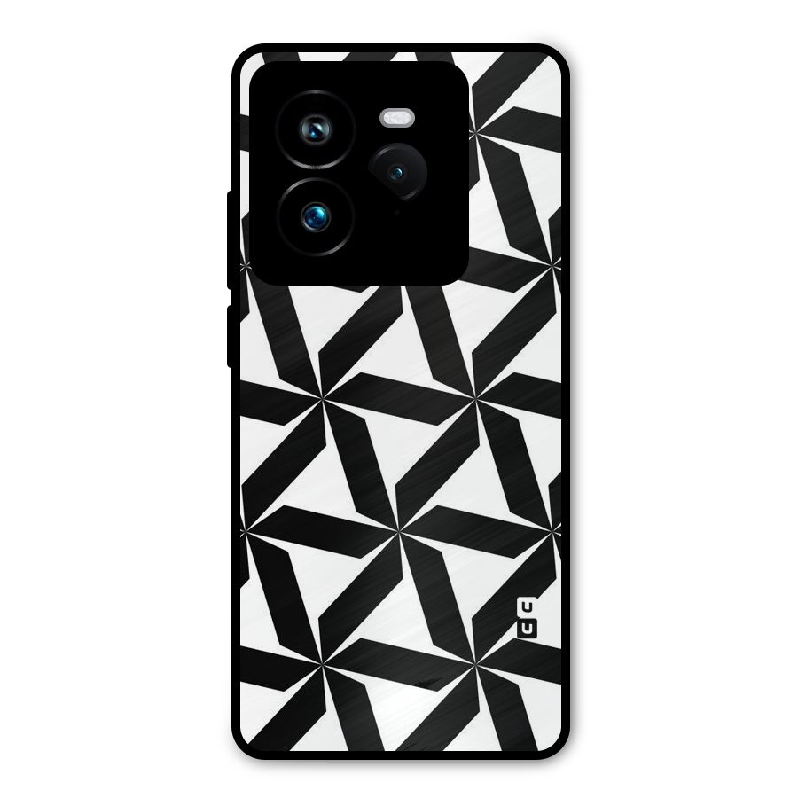 Black White Fan Design Metal Back Case for Realme GT 7 Pro