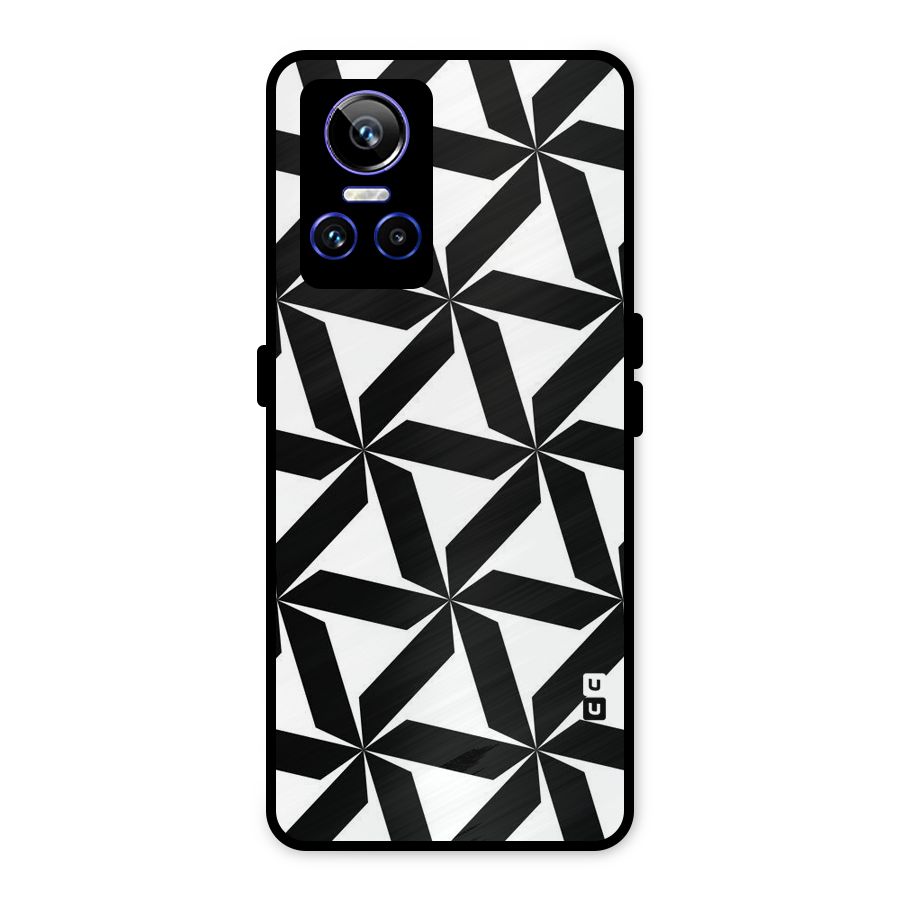 Black White Fan Design Metal Back Case for Realme GT Neo 3